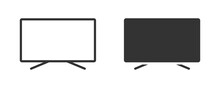Widescreen Tv Icon. Simple Design. Vector Illustration.
