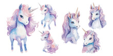 Watercolor Baby Unicorn Clipart For Graphic Resources