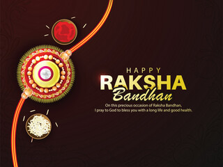 Wall Mural -  Indian festival Raksha Bandhan Greeting Card Template Design with rakhi and creative text. 
