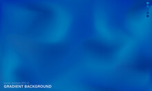 Template Of Bright Blue Background. Vector Wallpaper With Blurred Wavy Fluid Gradient. Digital Backdrop With Silk Or Satin Texture For Web Or Print Cover Banners, Posters, Flyers