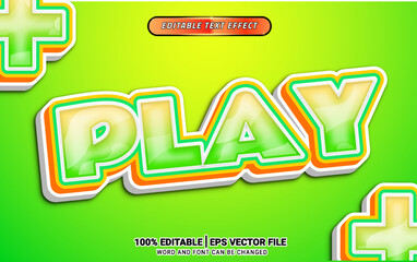 3d playful green cheerful vector text effect design