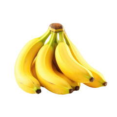 Wall Mural - Delicious bunch of bananas isolated on transparent background, png clip art, template for mark fruit flavor on label of product. Generated with AI.