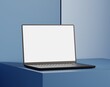Close up Laptop Mockup with blank white screen, Responsive Web Design and website Mockup, advertisement and Branding. 3d Rendering