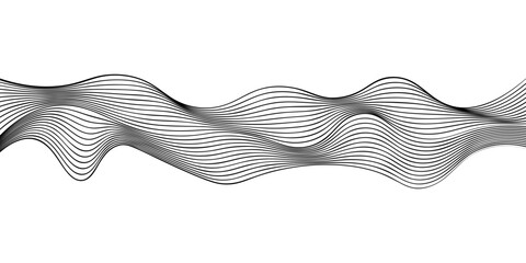 abstract black and white vector wave background. 