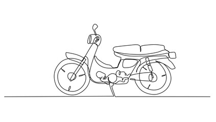 Wall Mural - motorcycle vector illustration, public transportation design concept. modern continuous line drawing graphic design.