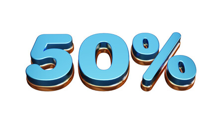 Wall Mural - fifty percent off 50% 3d rendering png