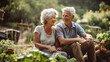 © Keitma - Elderly couple in love in a vegetable garden