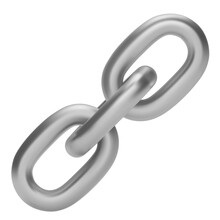 3d Realistic Metal Chain Or Link Icon Isolated On White Background. Two Chain Links Icon, Attach, Lock Symbol.