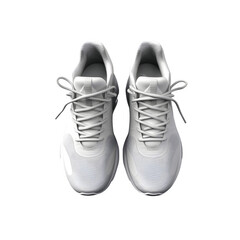 White Modern sneakers, trainers for gym, jogging, sports. Image on transparent background, png file, isolated, white background with generative ai