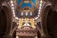 Landmark Basilica Interior Under Dome Above Sanctuary Built In Beaux Arts Architectural Style Minneapolis Minnesota