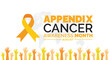 August is Appendix Cancer Awareness Month background template. Holiday concept. background, banner, card, and poster design template with text inscription and standard color. vector illustration.