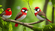 Colorful bird sits on a branch in the forest AI generative