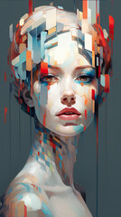 Wall Mural - A painting of a woman