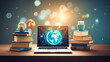 © oldwar - online degree, e-learning education concept, learning online with university diploma, internet education, Generative Ai