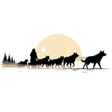 Dog Sled Silhouette