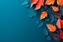 Autumn Seasonal Background Frame With Fall Leaves