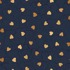 Wall Mural - heart gold seamless pattern. repeating love background. repeated golden hearts for design prints. el