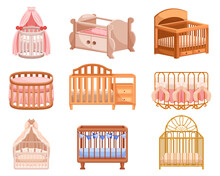 Set Of Cribs, Comfortable And Safe Sleeping Spaces For Infants, Provide A Secure Environment With Sturdy Construction