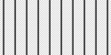 Black Realistic Metal Prison Bars. Detailed Jail Cage, Prison Iron Fence. Criminal Background Mockup. Vector Illustration