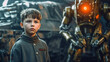 © wetzkaz - child kid boy and robot AI, fictional