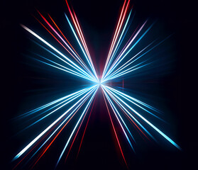 Wall Mural - illustration of abstract colorful neon motion blur background, high speed shooting glowing stars in 