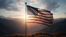 American Flag Usa Stars Stripes Generative Ai