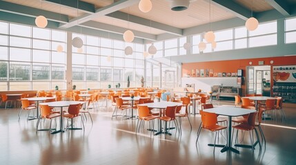 A photo of the school canteen scene