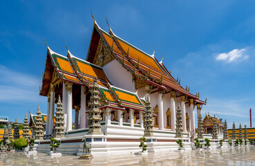 Wall Mural - Historic Wat Suthat Buddhist Temple in Bangkok