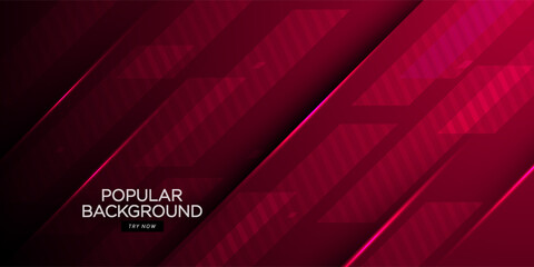 Futuristic abstract dark red gradient illustration background with 3d look and simple lines pattern. Cool design and luxury.Eps10 vector