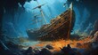 sunken ship in the sea