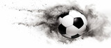 Fototapeta Sport - soccer ball with smoke on white background , Generative AI