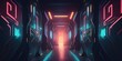 © Johnathan - High Tech Spaceship Corridor Backdrop Generative AI