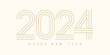 2024 Happy New Year. 2024 modern text vector design.