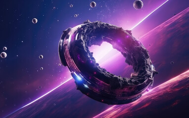 Wall Mural - Futuristic Spaceship Abstract Background