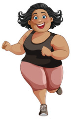 Poster - Overweight Woman in Workout Outfit