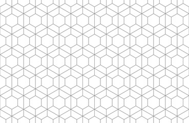 Wall Mural - grey hexagon geometric seamless pattern. vector repeating texture.