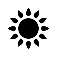 Wall Mural - sun black icon. simple vector glyph isolated on white background. best for seamless patterns, polygr