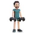 © Novian - 3D Sportsman Character Performing Dumbbell Reverse Curl