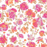 Fototapeta Na ścianę - colourfull floral pattern watercolour flower seamless  design 