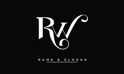 RW,  WR,  R,  W   Abstract  Letters  Logo  Monogram