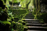 Fototapeta Las - The mossy stone gardens of bali
