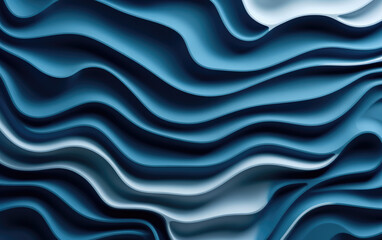 Wall Mural - Blue Volumetric Wavy Abstract Background