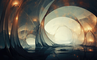 Wall Mural - Geometric Volumetric Abstract Background