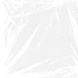 Plastic wrap texture overlay effect. Polyethylene packaging for vinyl or cd cover. Shrink crumpled plastic sleeve, vector mockup illustration.