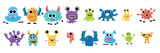Fototapeta Fototapety na ścianę do pokoju dziecięcego - Cute Monsters Vector Set. Kids cartoon character design for poster, baby products logo and packaging design.