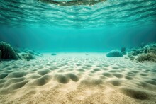 N Underwater Sandy Ocean Floor View. Generative AI