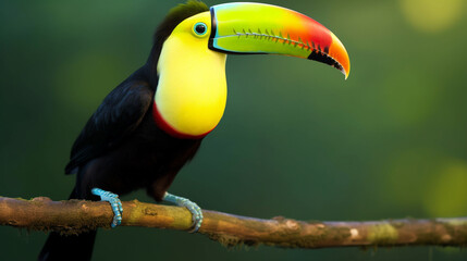 keel-billed toucan (Ramphastos sulfuratus). AI Generative.