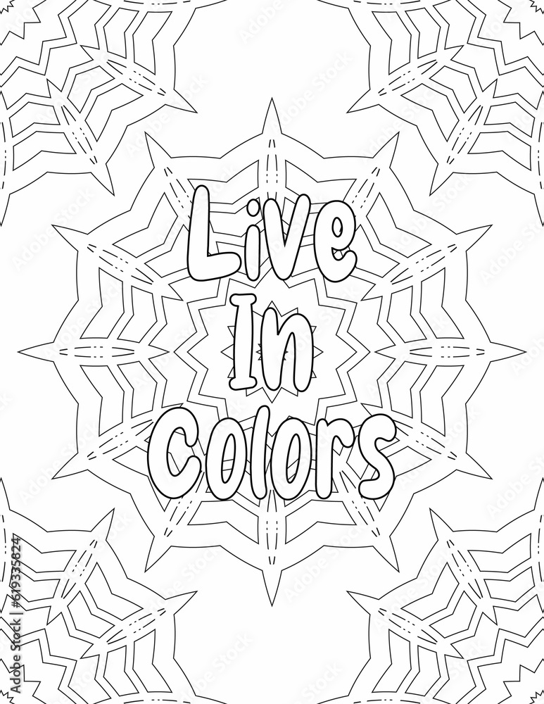 Printable Positive Vibes Coloring Pages, Mandala Coloring sheet for ...