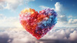 Colorful heart shape cloud in the sky 