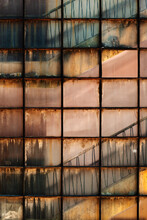 Old Dirty Glass Wall Of An Building As Grunge Background